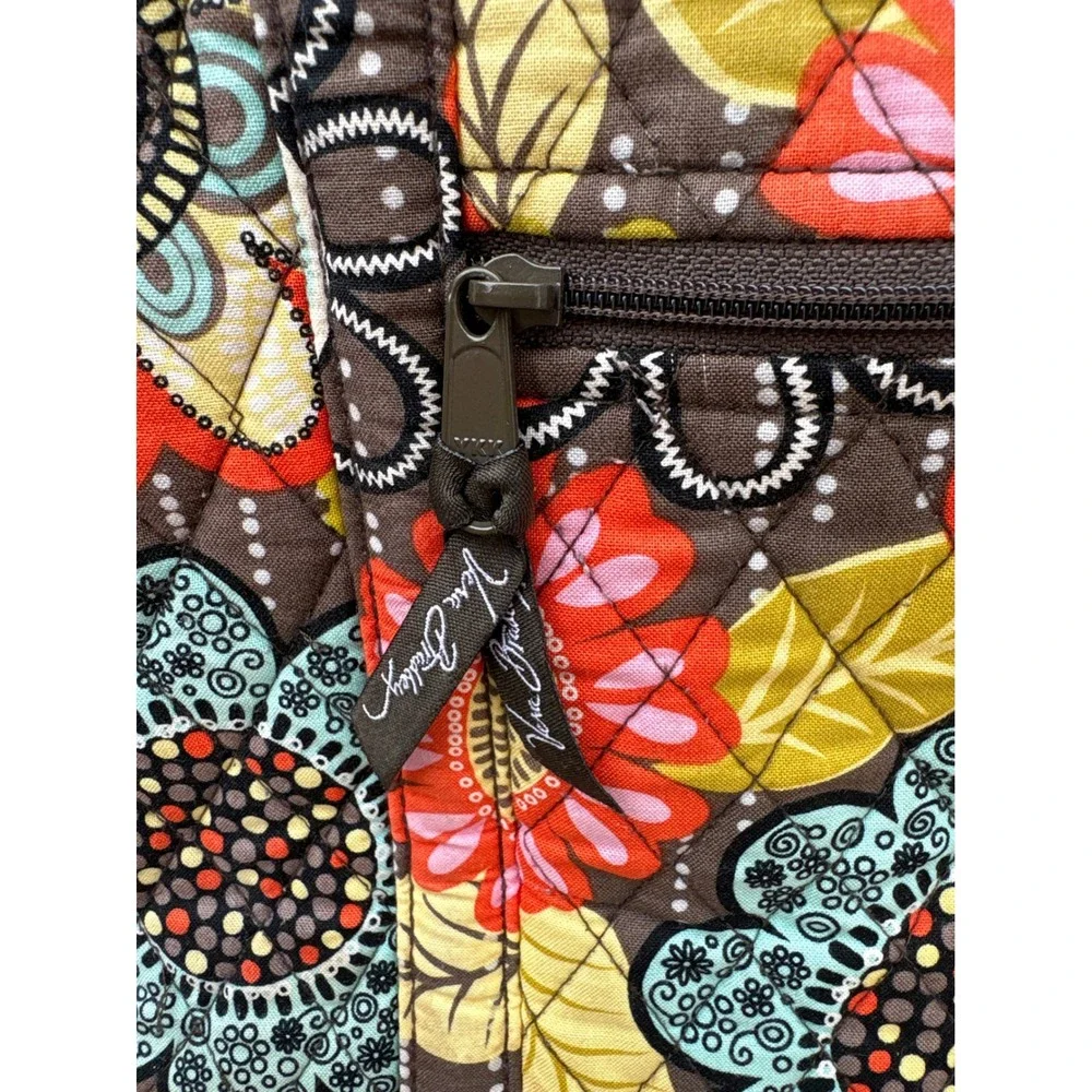 Vera Bradley Rhythm and Blues Quilted Floral Tote Bag Shoulder Purse Teal Lining
